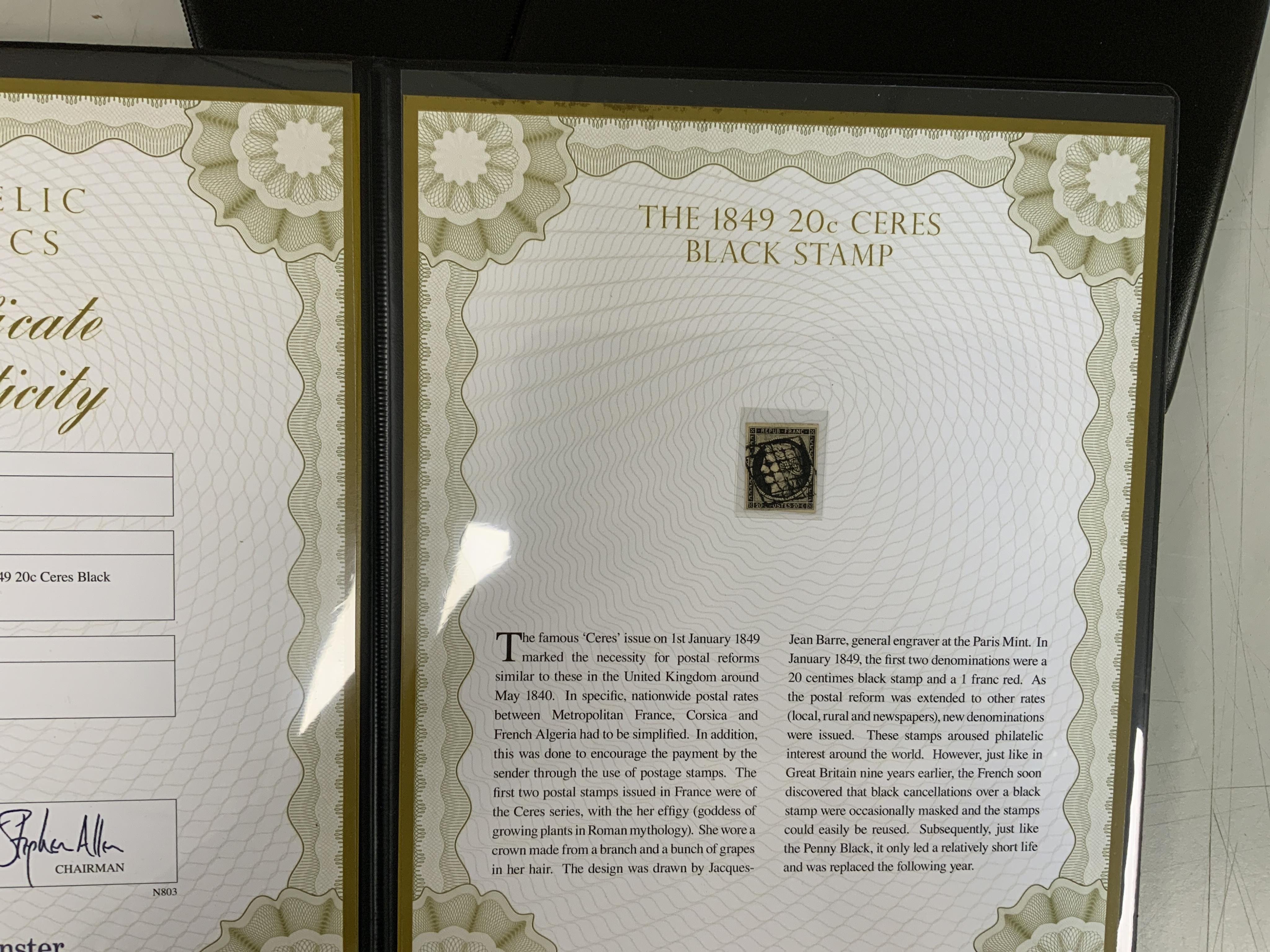 Five presentation folders of stamps issued by the Westminster collection as part of The World’s Most Famous Stamps and Philatelic Classics series including; a USA 1847 letter with 5c stamp, the 3d Beaver Canada stamp, tw